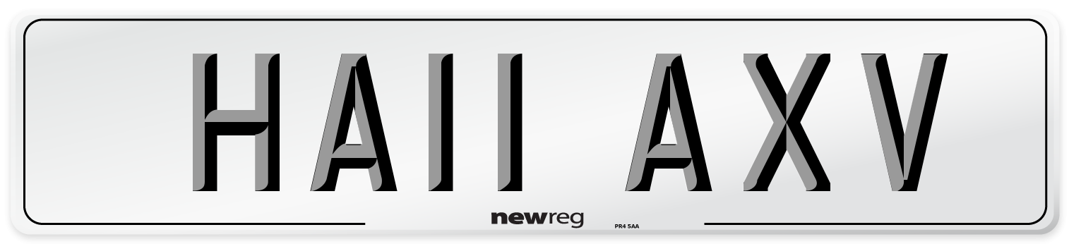 HA11 AXV Number Plate from New Reg
